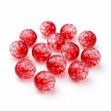 50 Perles en Verre Craquelé 6mm