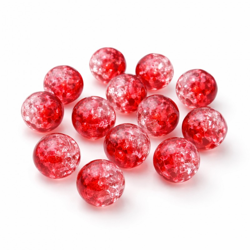50 Perles en Verre Craquelé 6mm