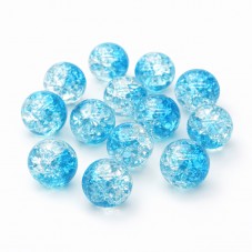 50 Perles en Verre Craquelé 6mm