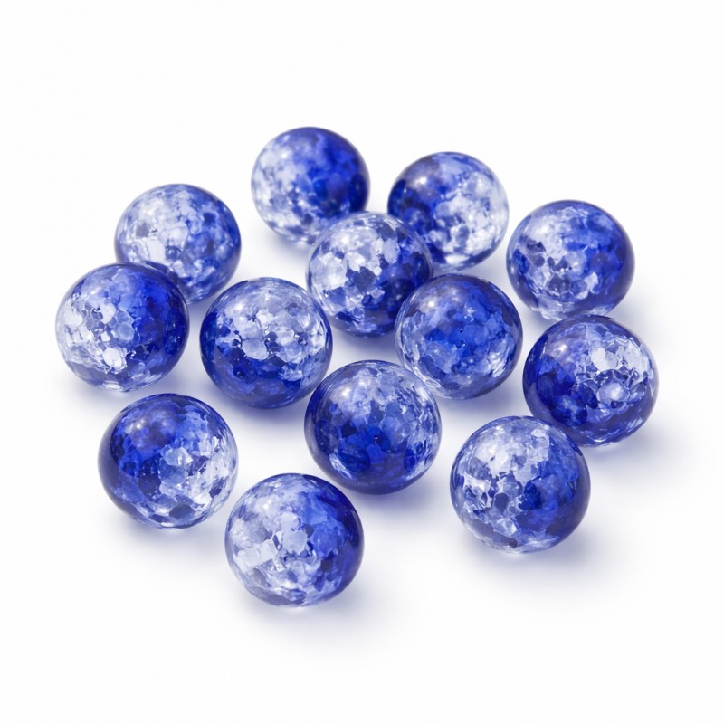50 Perles en Verre Craquelé 6mm