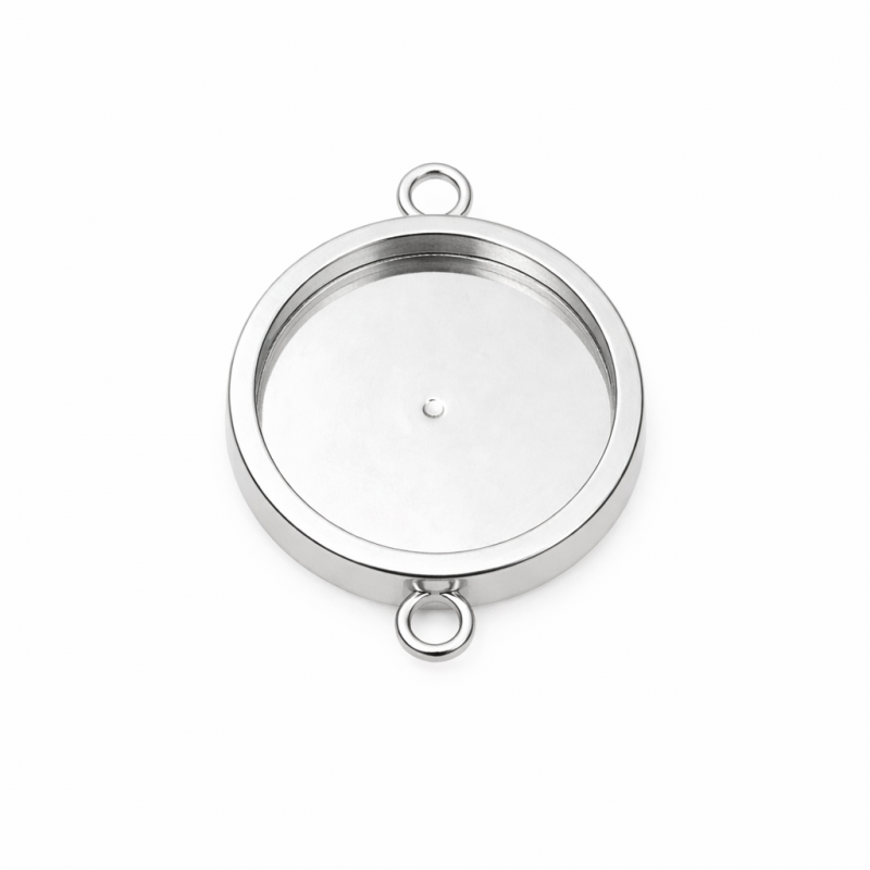 Support Connecteur Argenté en Acier Inoxydable pour Cabochon 12mm