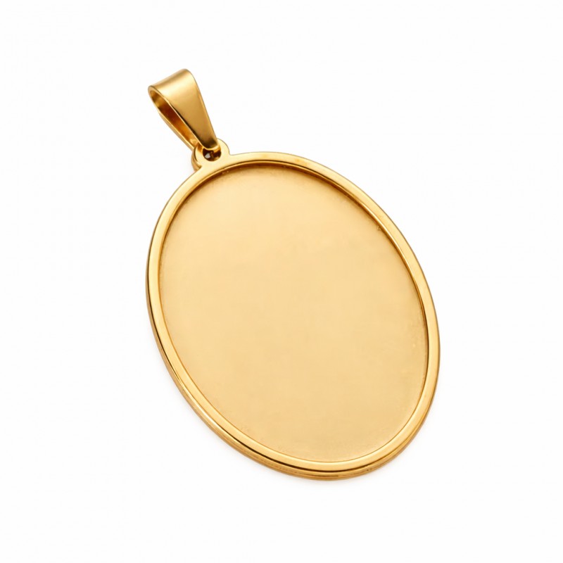 Support Pendentif Doré en Acier Inoxydable pour Cabochon 30x40mm