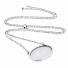 Collier pour Cabochon 18x25mm Chaîne 1,5mm en Acier Inoxydable Argenté - 65cm Long pour la Création de Bijoux Fantaisie - DIY