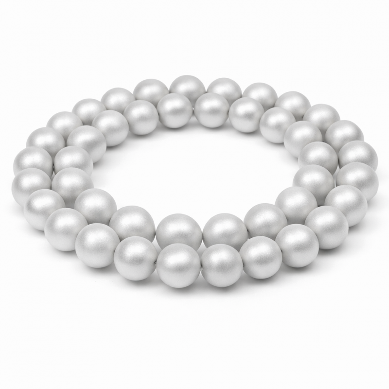 5 Perles Pierre Naturelle Hématite Argenté Mat 8mm