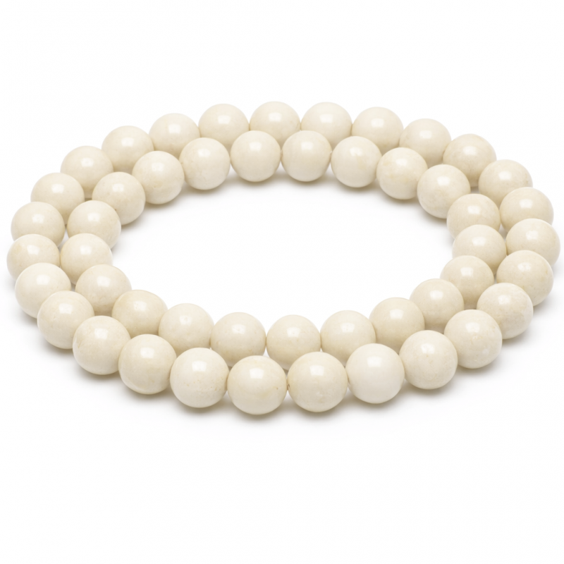 10 Perles Pierre Naturelle Jaspe Ivoire 6mm