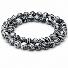10 Perles Pierre Naturelle Jaspe Zèbre 6mm