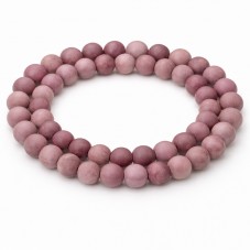 10 Perles en Pierre Naturelle Rhodonite Mate 6mm