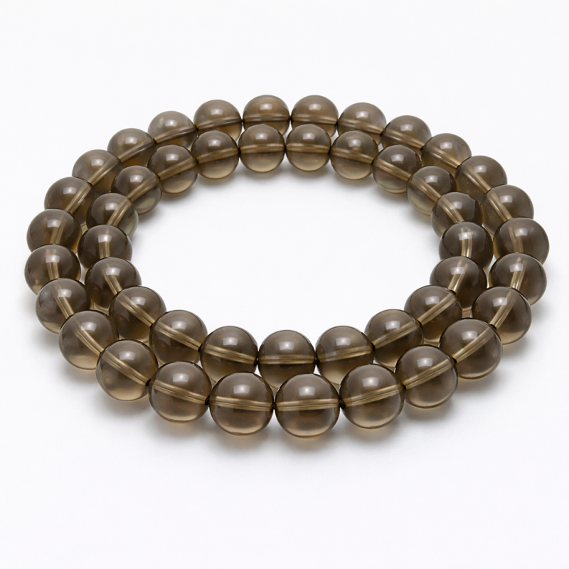 10 Perles Pierre Naturelle Quartz Fumé 6mm