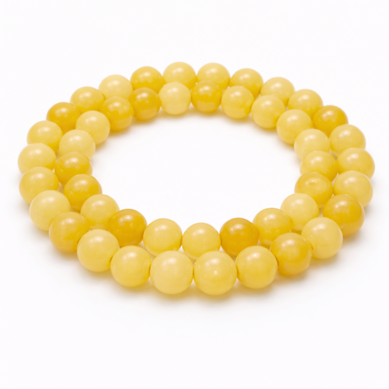 5 Perles Pierre Naturelle Calcite Jaune 8mm