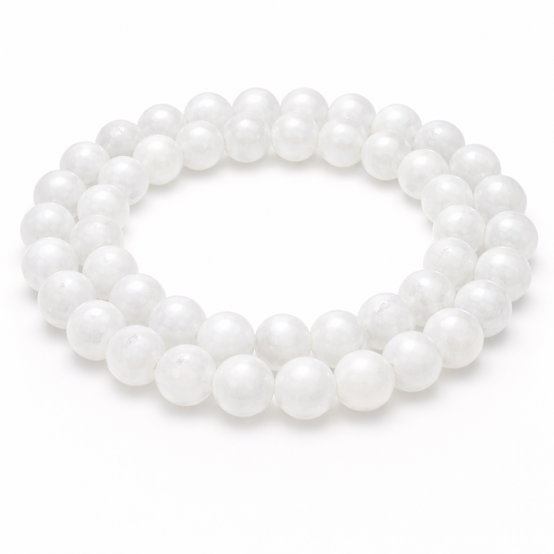 10 Perles Pierre Naturelle Quartz Blanc 6mm