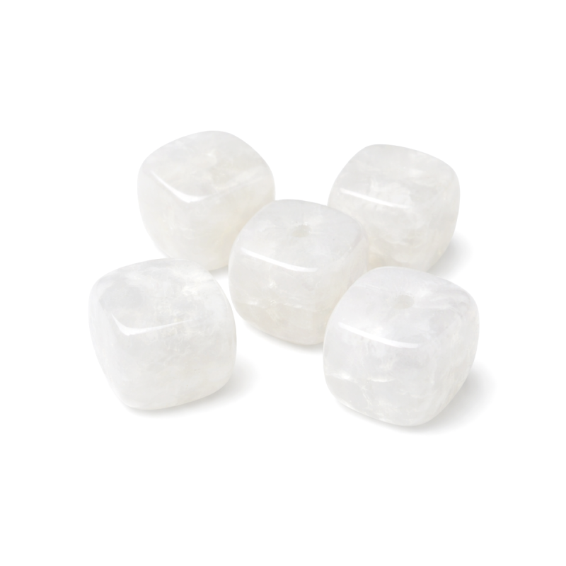 5 Perles Pierre Naturelle Agate Carré Blanc 8mm