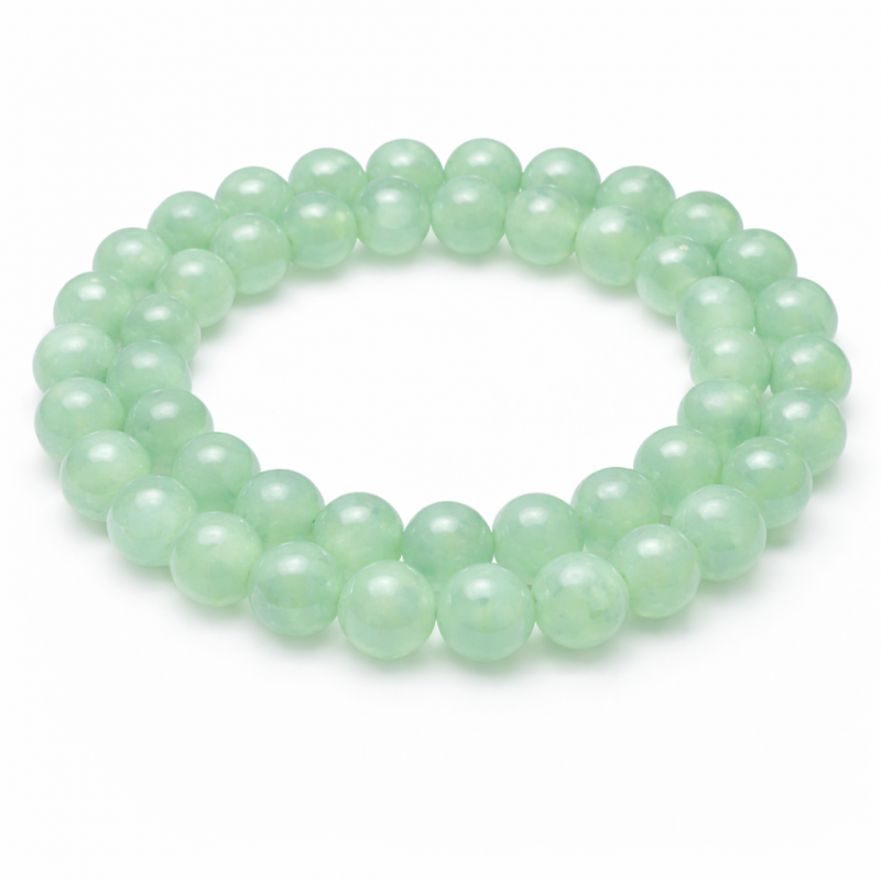 5 Perles Pierre Naturelle Quartz Vert 8mm