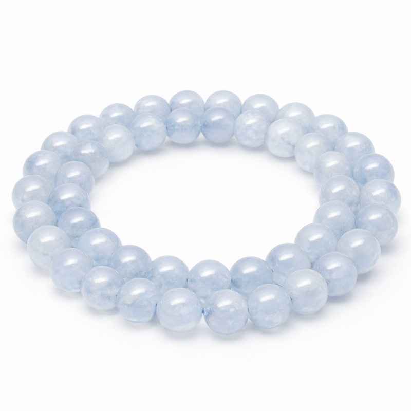 5 Perles Pierre Naturelle Aigue-Marine 8mm