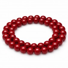 5 Perles Pierre Naturelle Corail Rouge 8mm
