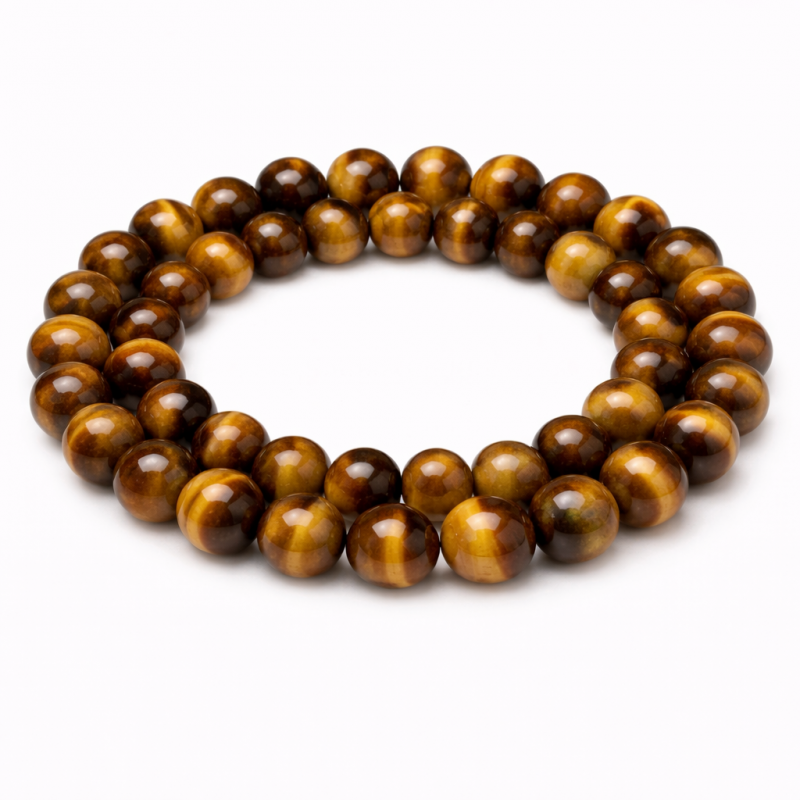 5 Perles Pierre Naturelle Oeil de Tigre 8mm