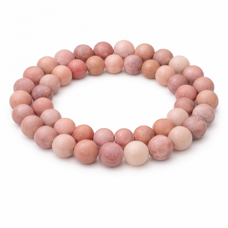 10 Perles en Pierre Naturelle Rhodonite 6mm