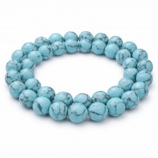 5 Perles Pierre Naturelle Turquoise Bleu 8mm