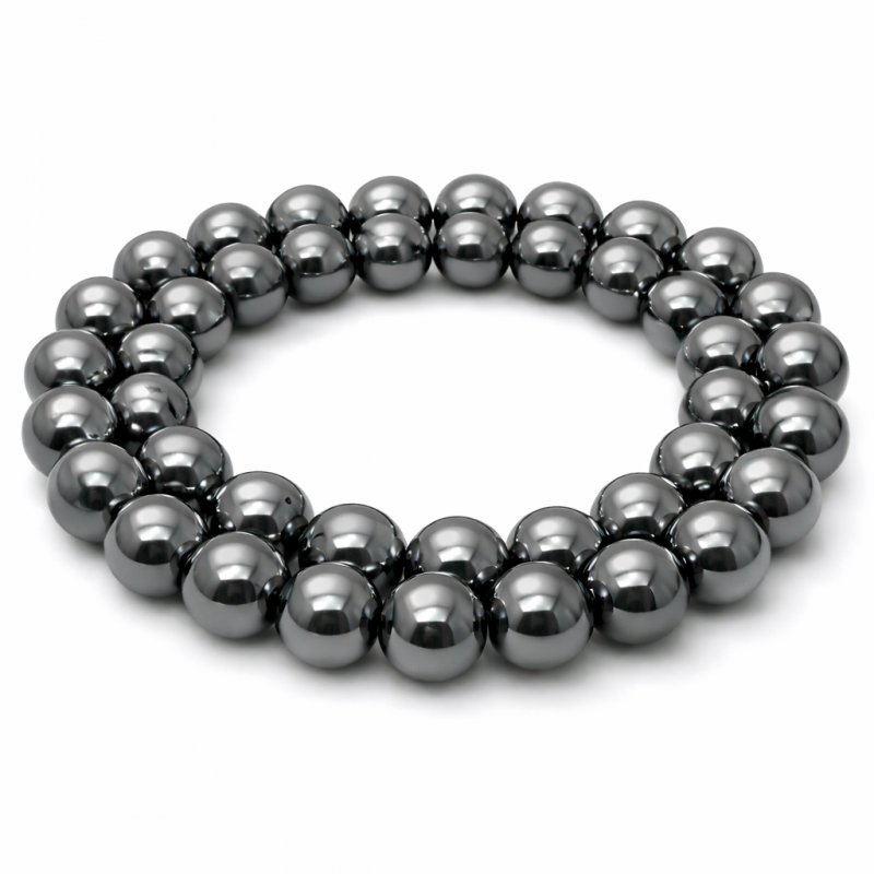 10 Perles Pierre Naturelle Hématite 6mm