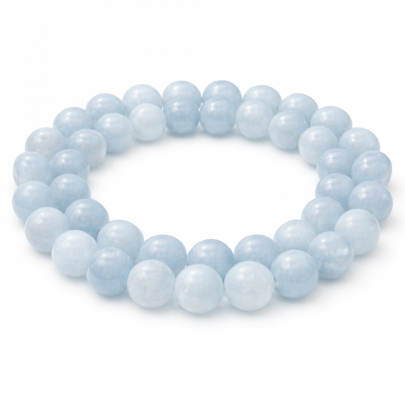 10 Perles Pierre Naturelle Aigue-Marine 6mm