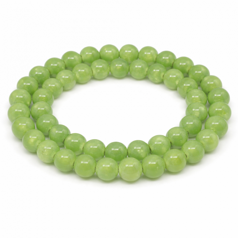 10 Perles Pierre Naturelle Olivine 6mm