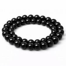 5 Perles Pierre Naturelle Obsidienne Noir 8mm