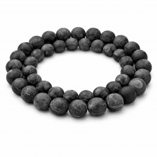 5 Perles Pierre Naturelle Agate Teinté Noir 8mm pour la Création de Bijoux Fantaisie - DIY