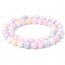 5 Perles Pierre Naturelle Quartz Teinté Pastel 8mm pour la Création de Bijoux Fantaisie - DIY