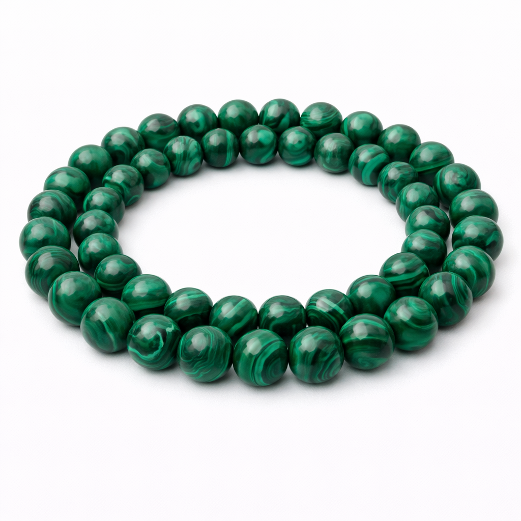 10 Perles Pierre Naturelle Malachite 6mm