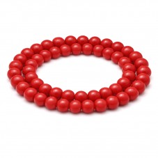 10 Perles Pierre Naturelle Corail Rouge 6mm