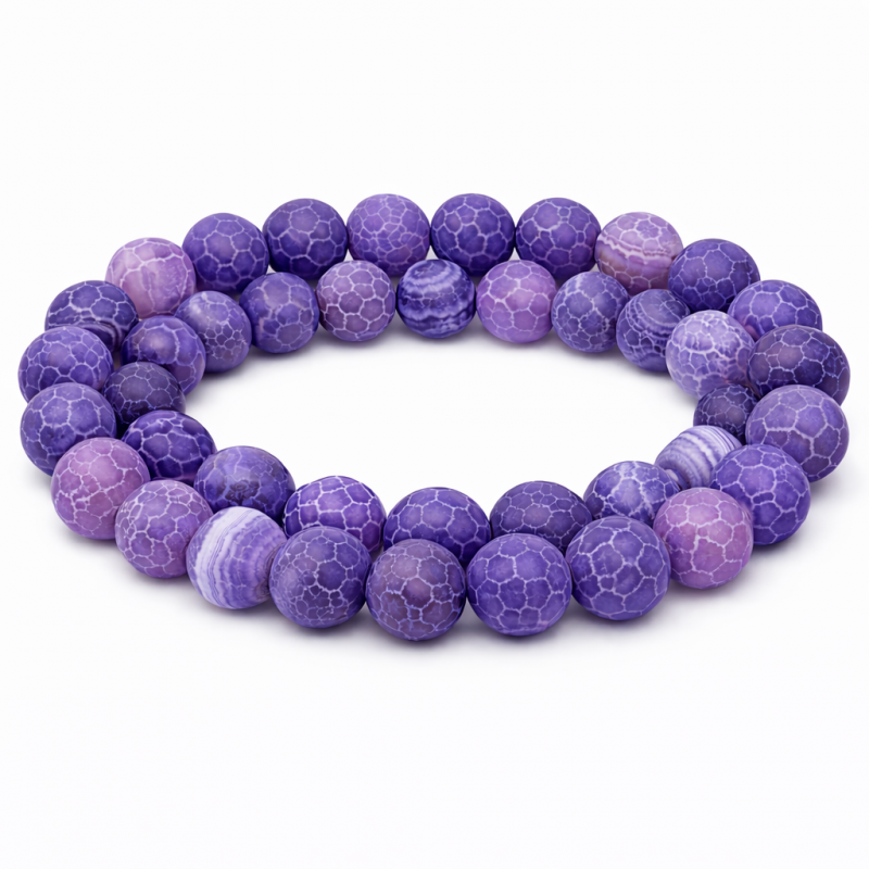 5 Perles Pierre Naturelle Agate Violette 8mm