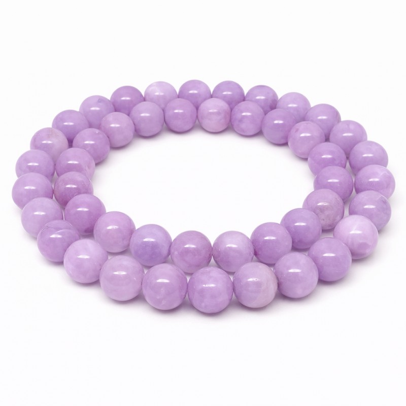 5 Perles Pierre Naturelle Angélite Violette 8mm