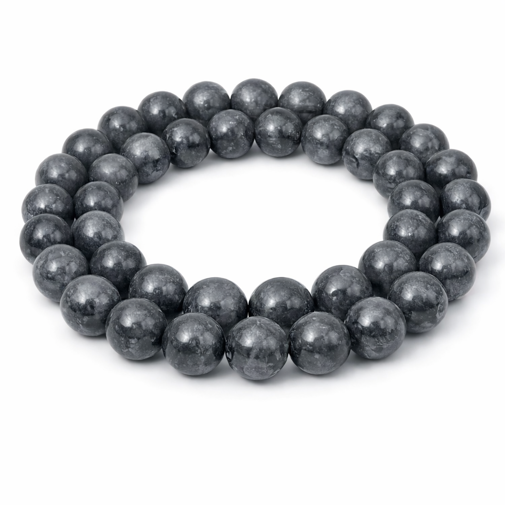 5 Perles Pierre Naturelle Agate Gris Foncé 8mm