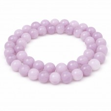 5 Perles Pierre Naturelle Quartz Teinté Mauve 8mm