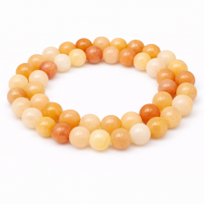 5 Perles Pierre Naturelle Calcite Orange 8mm pour la Création de Bijoux Fantaisie - DIY