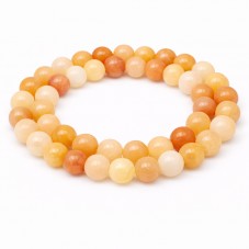 5 Perles Pierre Naturelle Calcite Orange 8mm
