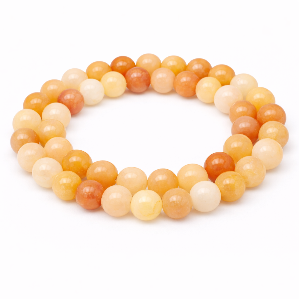 5 Perles Pierre Naturelle Calcite Orange 8mm