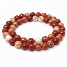 10 Perles Pierre Naturelle Agate de Feu 6mm pour la Création de Bijoux Fantaisie - DIY