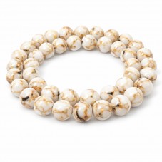 5 Perles Pierre Naturelle Howlite Blanche 8mm