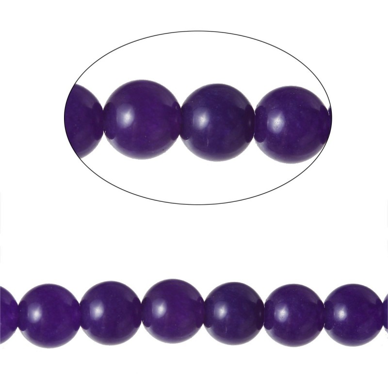 10 Perles Pierre Naturelle Agate Teintée Rose, Mauve, Violet ou Rouge 6mm au Choix