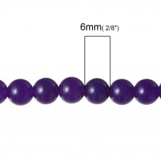10 Perles Pierre Naturelle Agate Teintée Rose, Mauve, Violet ou Rouge 6mm au Choix