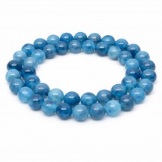 5 Perles Pierre Naturelle Jade Teinté Bleu 8mm