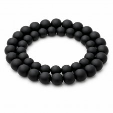 5 Perles Pierre Naturelle Agate Noire Mate 8mm  pour la Création de Bijoux Fantaisie - DIY