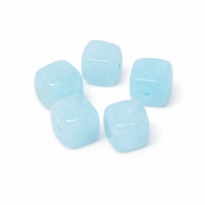 5 Perles Pierre Naturelle Amazonite Bleu Ciel Carré 8mm pour la Création de Bijoux Fantaisie - DIY