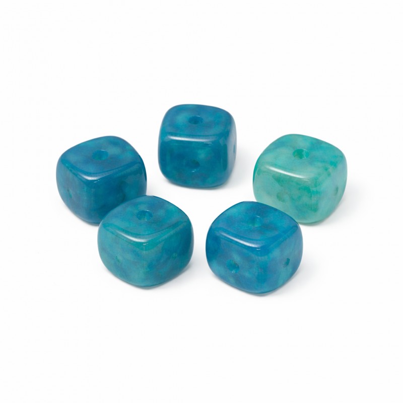 5 Perles Pierre Naturelle Agate Verte Carré 8mm