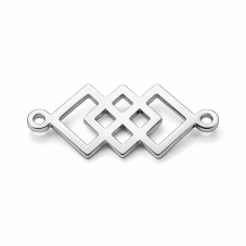 Connecteur Carré Graphique en Acier Inoxydable Argenté 29x13mm pour la Création de Bijoux Fantaisie - DIY