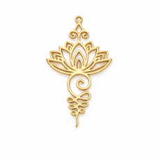 Breloque Fleur de Lotus en Acier Inoxydable Doré 28x15mm pour la Création de Bijoux Fantaisie - DIY