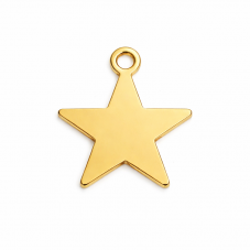2 Breloque Étoile en Acier Inoxydable Doré 17x15mm pour la Création de Bijoux Fantaisie - DIY