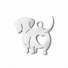 Breloque Silhouette de Chien Stylisée en Acier Inoxydable Argenté 17x14mm pour la Création de Bijoux Fantaisie - DIY