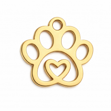 Breloque Patte de Chien/Chat en Acier Inoxydable Argenté 14x14mm pour la Création de Bijoux Fantaisie - DIY