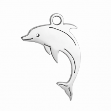 Breloque Dauphin en Acier Inoxydable Argenté 17x11mm pour la Création de Bijoux Fantaisie - DIY